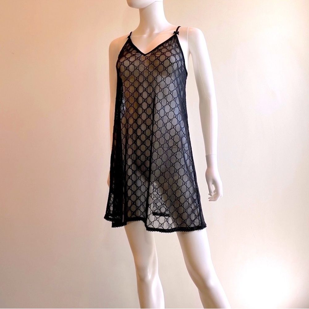 Gucci Black Sheer Lace Slip